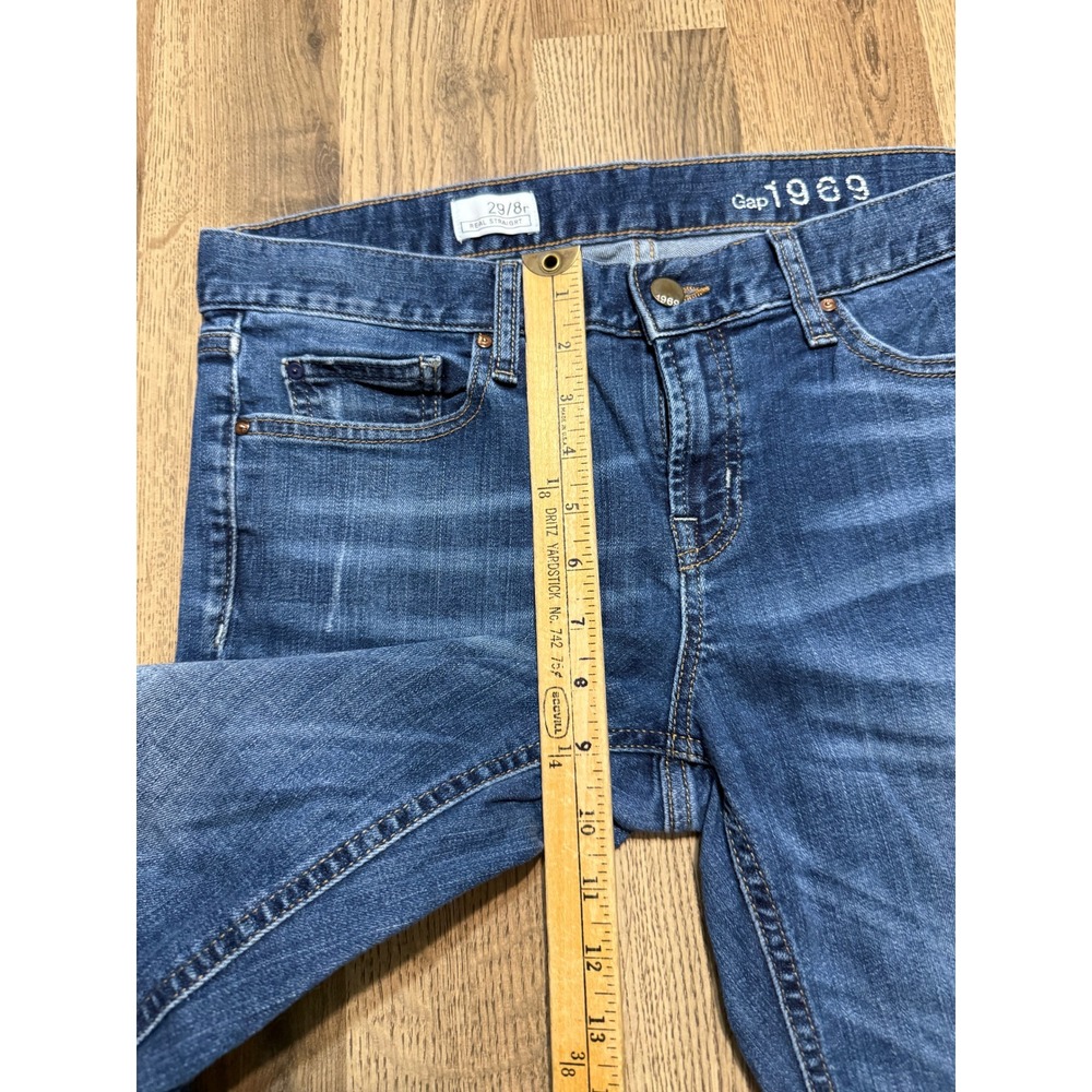Gap 1969 Jeans Women's Size 29/8R Blue Denim Bootcut Pockets Mid Rise Pockets - Picture 10 of 12